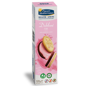 Biscotti dobloni pink con crema alla fragola Piaceri Mediterranei